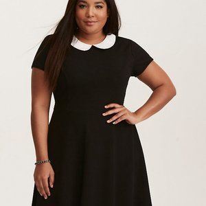 Torrid Textured Wednesday Addams Skater Dress